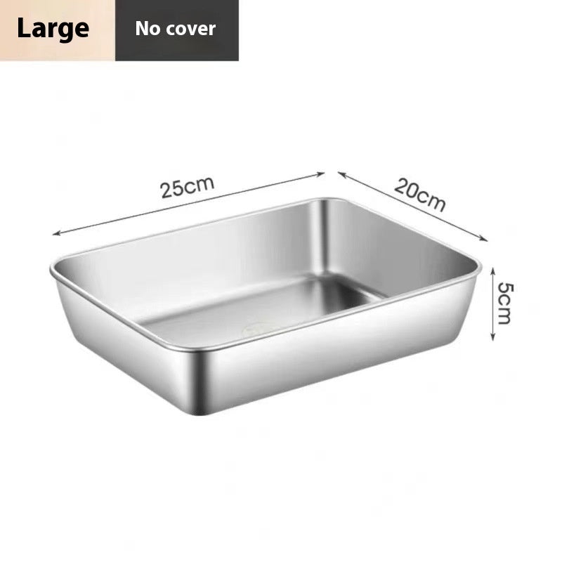 Thickened Stainless Steel Plate Household With Lid