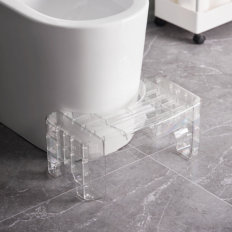 Transparent Toilet Auxiliary Foot Stool Aid Anti-slip