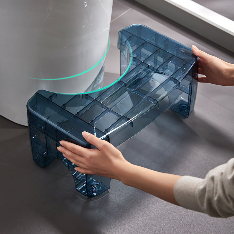 Transparent Toilet Auxiliary Foot Stool Aid Anti-slip