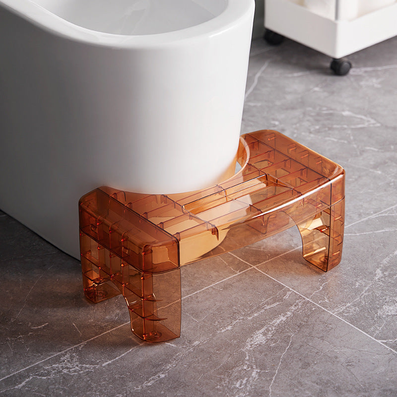 Transparent Toilet Auxiliary Foot Stool Aid Anti-slip